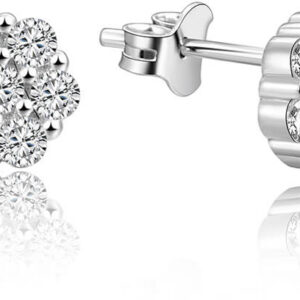 Beneto Stříbrné náušnice kytičky AGUP1189