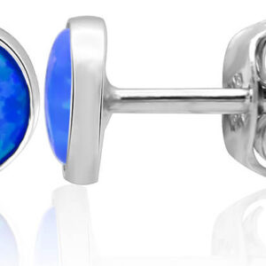 Beneto Stříbrné náušnice se syntetickými opály AGUP2243