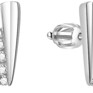 Beneto Stříbrné třpytivé náušnice AGUP1435S