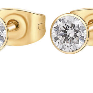 Brosway Třpytivé pozlacené náušnice z oceli Chakra BHKE049