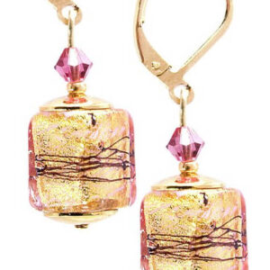 Lampglas Luxusní náušnice Glowing Desert s 24karátovým zlatem v perlách Lampglas ECU13