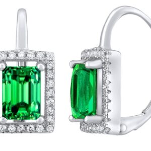 Silvego Stříbrné náušnice PALOMA se zeleným zirkonem LPSPE0455G