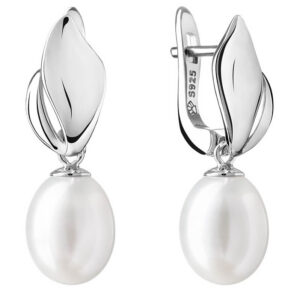 Silvego Stříbrné náušnice s pravými bílými perlami Maeve GRP19481EW