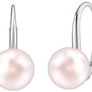 Silvego Stříbrné náušnice se světle růžovou perlou Swarovski® Crystals VSW015ELPS
