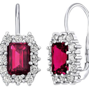 Silvego Stříbrné náušnice se syntetickým rubínem SILVEGOB31757ru