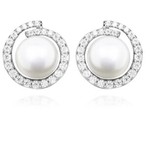 Silver Cat Jedinečné stříbrné náušnice s perlami SC484