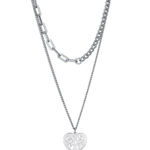 Viceroy Dvojitý ocelový náhrdelník se stromem života Kiss 15106C01000