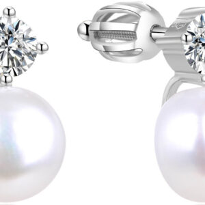 Beneto Stříbrné náušnice s pravou perlou TAGUP1649PS
