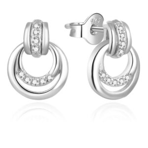 Beneto Stylové stříbrné náušnice se zirkony AGUP1888