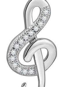 Beneto Stříbrný přívěsek se zirkony Houslový klíč AGH591