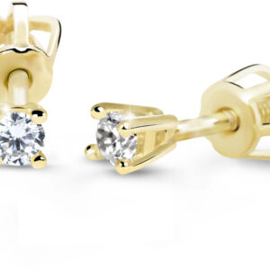 Cutie Diamonds Minimalistické náušnice pecky ze žlutého zlata s brilianty DZ60129-30-00-X-1