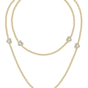 Morellato Elegantní pozlacený náhrdelník se srdíčky Incontri SAUQ03