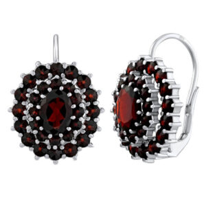 Silvego Luxusní stříbrné náušnice s pravým českým granátem SILVEGO380020