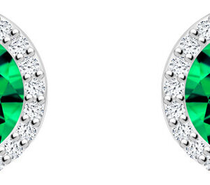 Preciosa Stříbrné náušnice Lynx Emerald 5269 66