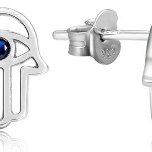 Beneto Stříbrné náušnice Hamsa - ruka Fatimy AGUP2242