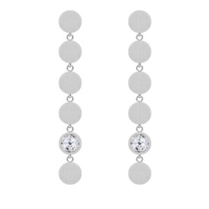 Preciosa Dlouhé ocelové náušnice Essential s kubickou zirkonií 7434 00