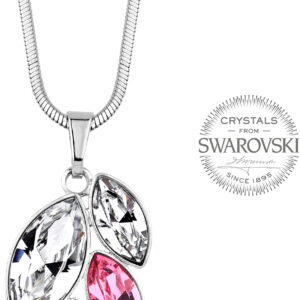 Levien Náhrdelník s růžovými krystaly Navette