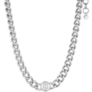 Liu Jo Výrazný ocelový náhrdelník s krystaly Brilliant LJ1619