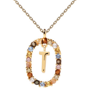 PDPAOLA Krásný pozlacený náhrdelník písmeno "T" LETTERS CO01-279-U (řetízek