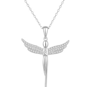 Beneto Stříbrný náhrdelník se zirkony Anděl TAGS835/47L (řetízek