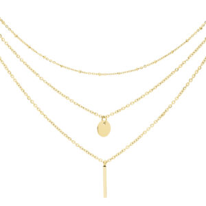 Troli Trojitý pozlacený náhrdelník