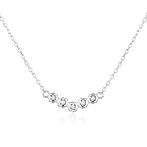Beneto Jedinečný stříbrný náhrdelník se zirkony AGS1209/47L
