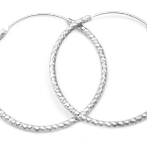Beneto Luxusní kruhové stříbrné náušnice AGUC357/N 3 cm
