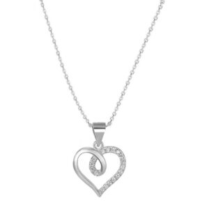 Beneto Stříbrný náhrdelník se srdíčkem AGS495/47 (řetízek