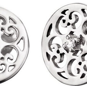 Engelsrufer Stříbrné náušnice s ornamentem a zirkony ERE-ORNA-ZI-ST