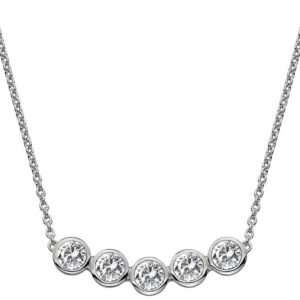 Hot Diamonds Něžný stříbrný náhrdelník s topazy a pravým diamantem Willow DN129