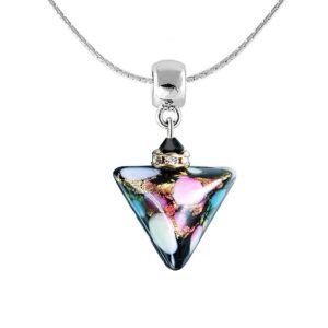 Lampglas Krásný náhrdelník Crazy Triangle s 24karátovým zlatem v perle Lampglas