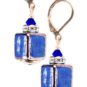 Lampglas Nebesky modré dámské náušnice Triple Blue z perel Lampglas ECU28