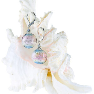 Lampglas Půvabné náušnice Pastel Dream s ryzím stříbrem v perlách Lampglas ERO8