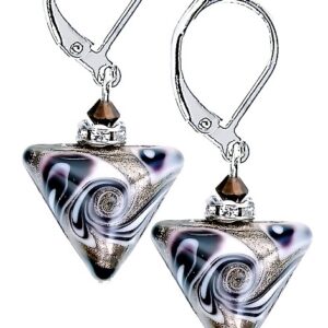 Lampglas Unikátní náušnice Cleopatra`s Dream Triangle s perlami Lampglas ETA13