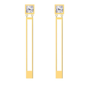 Preciosa Pozlacené ocelové náušnice Straight s čirým křišťálem Preciosa 7393Y00