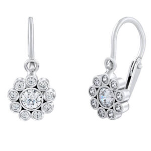 Silvego Něžné dívčí náušnice pro děti z bílého zlata se zirkony SILVEGOB70347BRGW