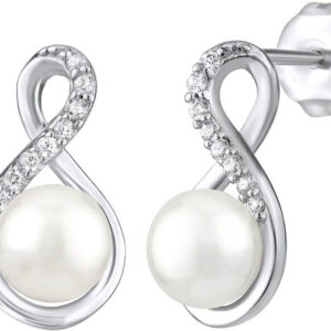 Silvego Originální stříbrné náušnice s pravou bílou perlou JST16959E