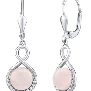 Silvego Stříbrné náušnice s přírodním růženínem JST14710RQ