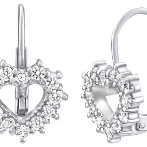 Silvego Stříbrné náušnice srdce se Swarovski Zirconia SILVEGO31969S