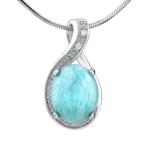 Silvego Stříbrný přívěsek s přírodním Larimarem JST14810LR