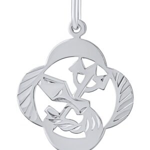 Silvego Stříbrný přívěsek znamení zvěrokruhu Vodnář - čtyřlístek SILVEGOB10281S02