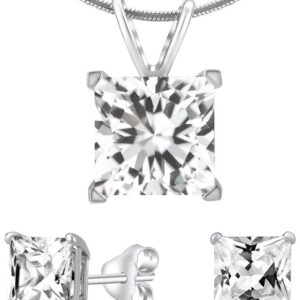 Silvego Stříbrný set šperků s čirým křišťálovým sklem JJJSQ55 (náušnice