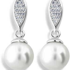 Cutie Jewellery Luxusní náušnice z bílého zlata s pravými perlami a zirkony Z6412-3124-30-10-X-2