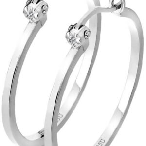 Hot Diamonds Stříbrné kruhové náušnice s diamanty Hoops DE625