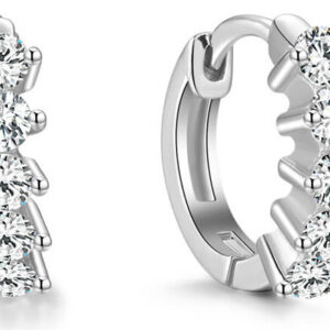 Beneto Kruhové stříbrné náušnice AGUC2235