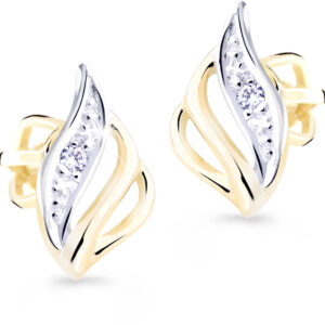 Cutie Jewellery Luxusní zlaté náušnice s třpytivými zirkony Z8024-30-10-X-R1