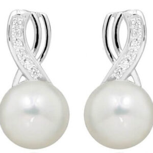 Silver Cat Jemné náušnice s perlou a zirkony SC398