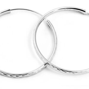 Beneto Třpytivé stříbrné kruhové náušnice AGUC2098/30/N