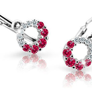 Cutie Jewellery Dětské náušnice z bílého zlata C2154-10-X-2 vínová
