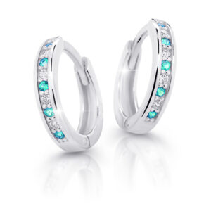 Cutie Jewellery Půvabné kruhové náušnice z bílého zlata C3342-80-X-2 světle zelená